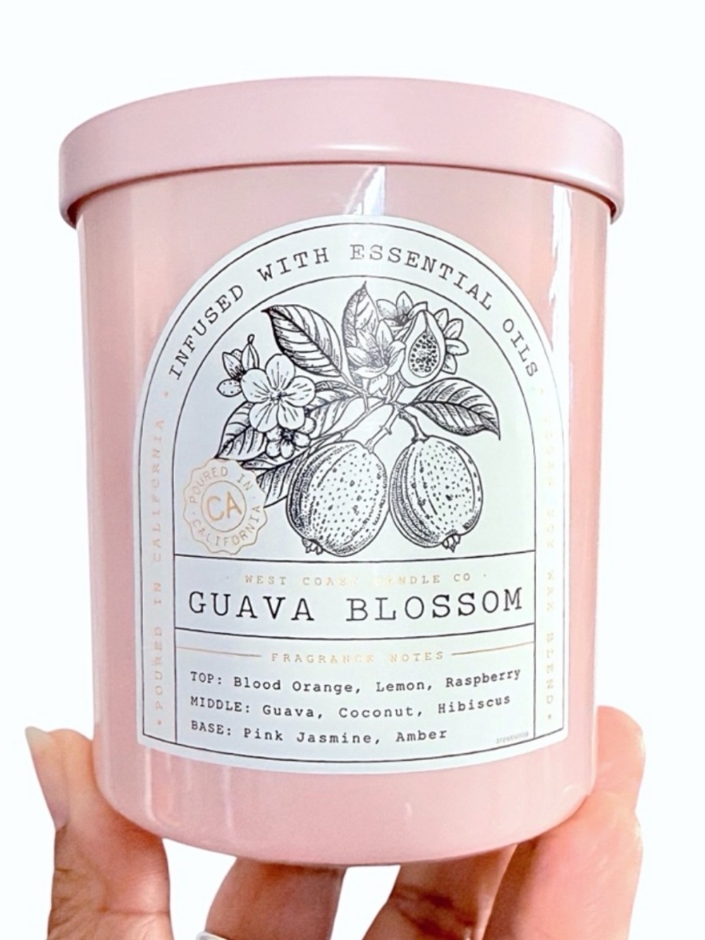 Leoben Company Guava Blossom Luxury Scented Candle - Pink